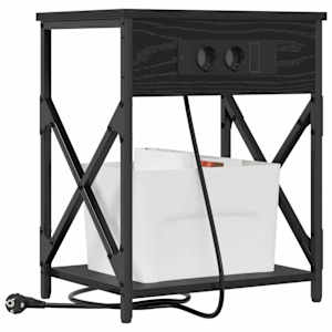 Noční skříňka 2 pcs Černý dub 41 x 31 x 51 cm kompozitní dřevo - obrázek 3