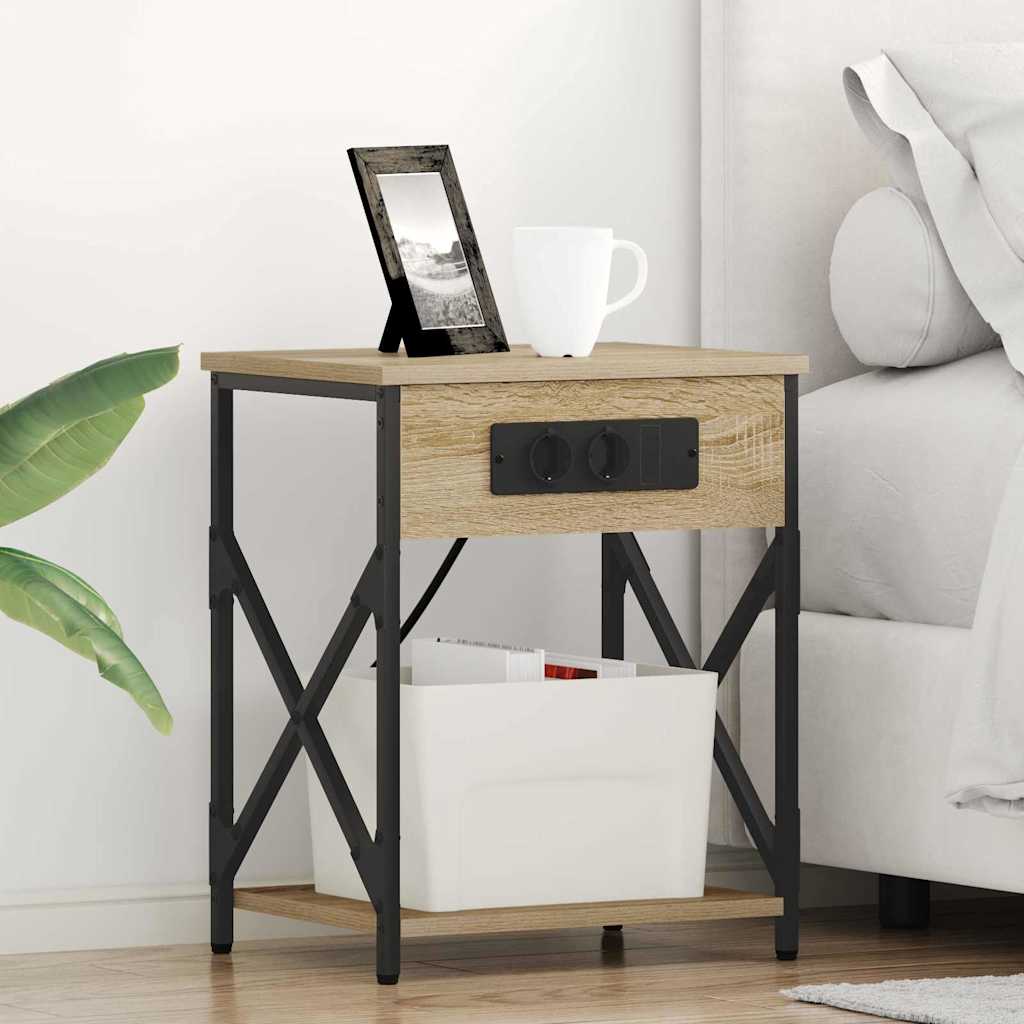 Нощен шкаф 2 pcs дъб сонома 41 x 31 x 51 см Инженерно дърво