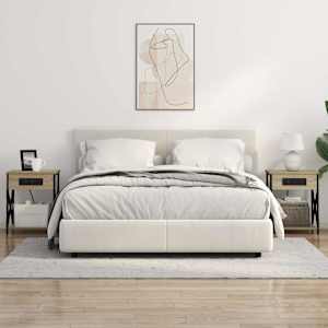 Noční skříňka 2 pcs Sonoma dub 41 x 31 x 51 cm kompozitní dřevo - obrázek 4