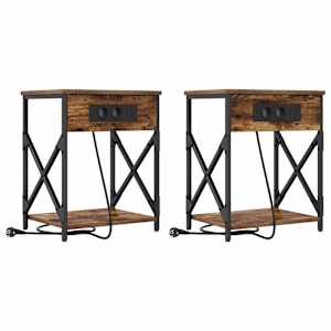 Noční skříňka 2 pcs Kouřový dub 41 x 31 x 51 cm - obrázek 2