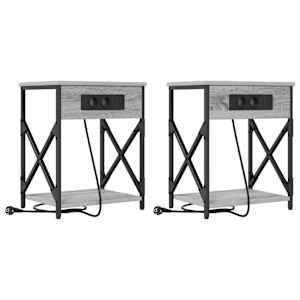 Noční skříňka 2 pcs Šedá Sonoma 41 x 31 x 51 cm - obrázek 2