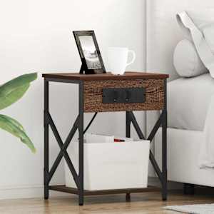 Nočna omarica Rjav hrast 41 x 31 x 51 cm Konstruiran les