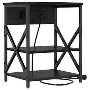Noční skříňka 2 pcs Černý dub 41 x 31 x 51 cm kompozitní dřevo - obrázek 8