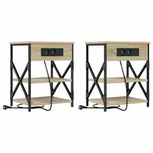 Noční skříňka 2 pcs Sonoma dub 41 x 31 x 51 cm kompozitní dřevo - obrázek 2