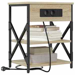 Noční skříňka 2 pcs Sonoma dub 41 x 31 x 51 cm kompozitní dřevo - obrázek 3