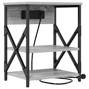 Noční skříňka s policí 2 pcs Šedá Sonoma 41 x 31 x 51 cm - obrázek 8
