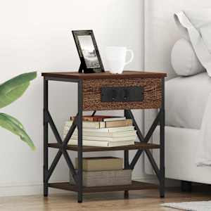 Nočna omarica Rjav hrast 41 x 31 x 51 cm Konstruiran les