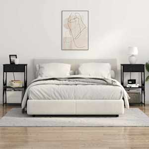 Noční skříňka 2 pcs Černý dub 41 x 31 x 76 cm kompozitní dřevo - obrázek 4