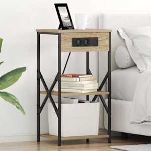 Noční skříňka 2 pcs Sonoma dub 41 x 31 x 76 cm kompozitní dřevo - obrázek 1