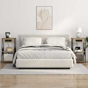 Noční skříňka 2 pcs Sonoma dub 41 x 31 x 76 cm kompozitní dřevo - obrázek 4