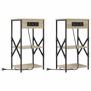 Noční skříňka 2 pcs Sonoma dub 41 x 31 x 76 cm kompozitní dřevo - obrázek 2