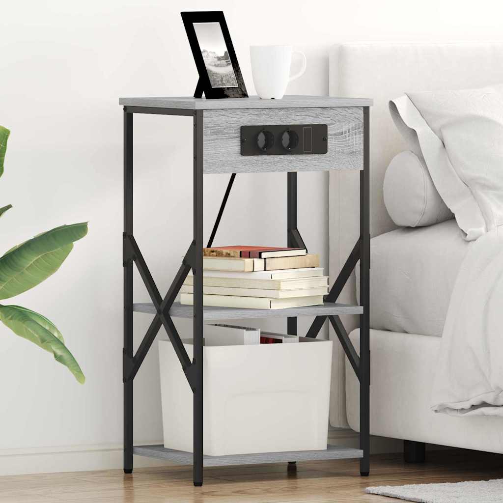 Нощни шкафчета 2 pcs Сив сонома 41 x 31 x 76 см Инженерно дърво