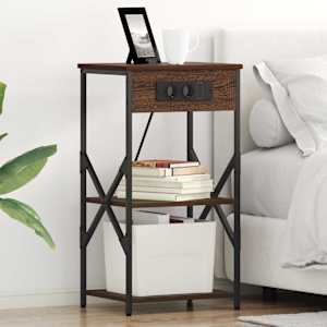 Nočna omarica Rjav hrast 41 x 31 x 76 cm Konstruiran les