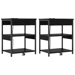 Noční skříňka 2 pcs Černý dub 41 x 31 x 51 cm kompozitní dřevo - obrázek 2