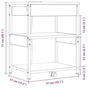 Noční skříňka 2 pcs Kouřový dub 41 x 31 x 51 cm - obrázek 14