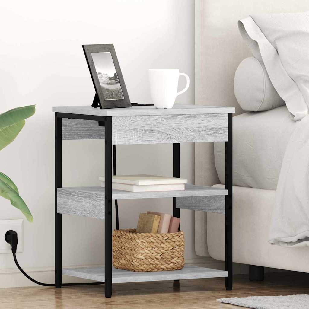 Нощни шкафчета 2 pcs Сив сонома 41 x 31 x 51 см Инженерно дърво
