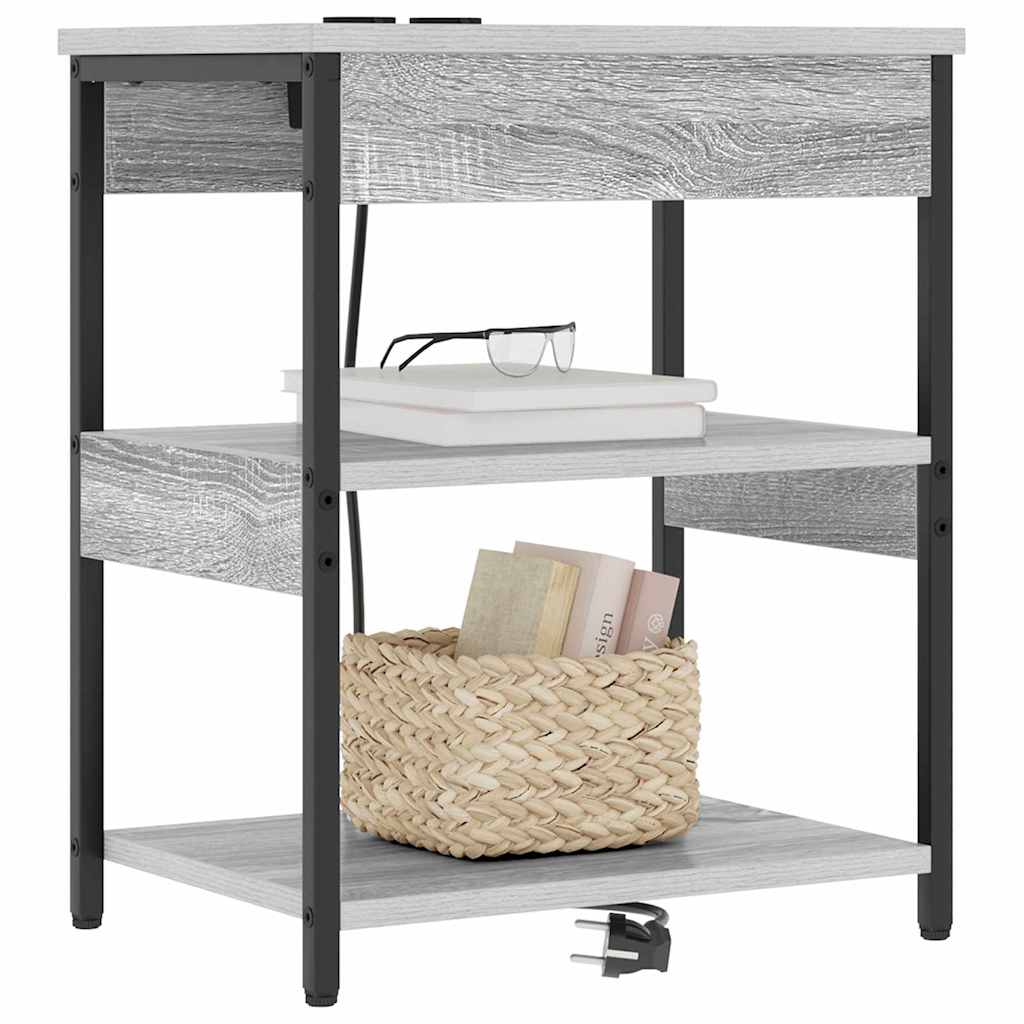 vidaXL Bedside kasten 2 pcs Grijs sonoma 41 x 31 x 51 cm Bewerkt hout