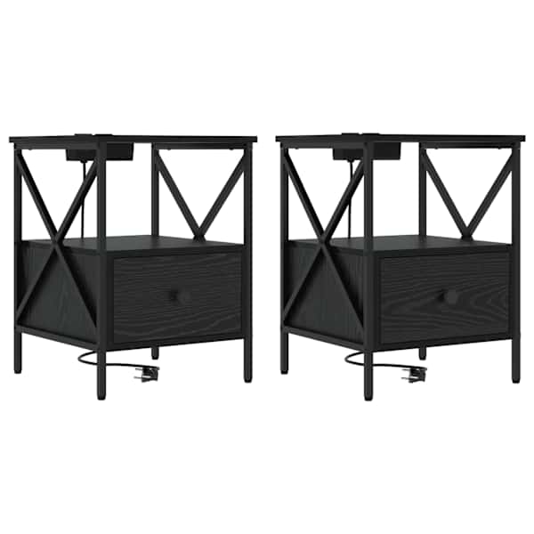vidaXL &Ouml;&ouml;lambi kapp 2 tk Must tamm 41,5 x 40,5 x 55 cm Tehispuit