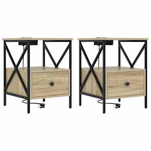 Noční skříňka se zásuvkou 2 pcs Sonoma dub 41,5 x 40,5 x 55 cm - obrázek 2