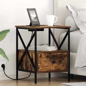 Nočna omarica Dimljeni oreh 41,5 x 40,5 x 55 cm Konstruiran les