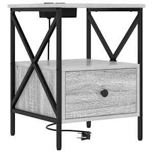 Noční skříňka se zásuvkou 2 pcs Šedá Sonoma 41,5 x 40,5 x 55 cm - obrázek 5