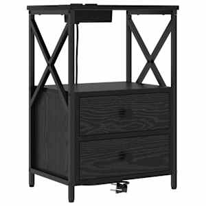 Noční skříňka 2 pcs Černý dub 40 x 31 x 60 cm kompozitní dřevo - obrázek 5