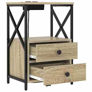 Noční skříňka 2 pcs Sonoma dub 40 x 31 x 60 cm kompozitní dřevo - obrázek 6