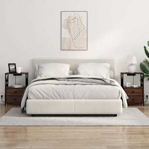 Noční skříňka 2 pcs Hnědý dub 40 x 31 x 60 cm kompozitní dřevo - obrázek 4