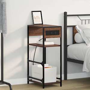 Nočna omarica Rjav hrast 40 x 27 x 76 cm Konstruiran les