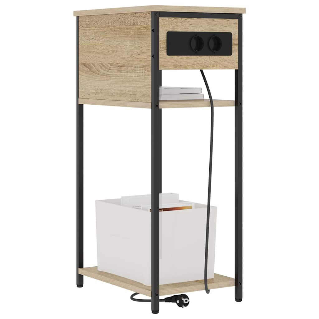 vidaXL Nachtkastje Sonoma eiken 28.1 x 40.9 x 75 cm Bewerkt hout