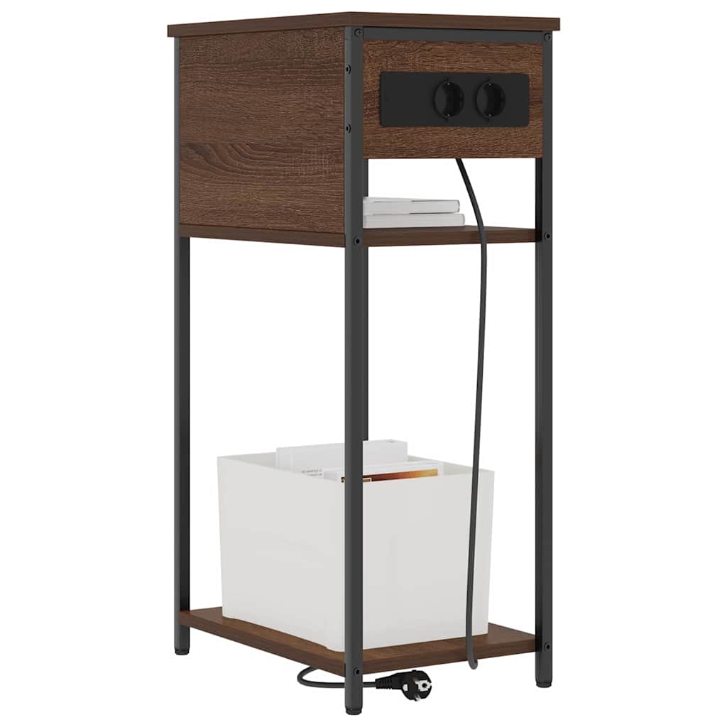 vidaXL Nachtkastje bruin eikenkleur 41 x 28 x 76 cm Bewerkt hout
