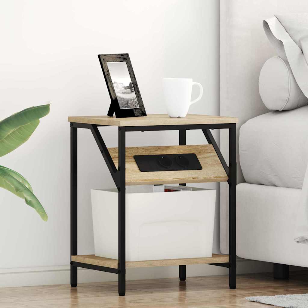 Нощни шкафчета 2 pcs дъб сонома 38 x 30 x 48 см Инженерно дърво