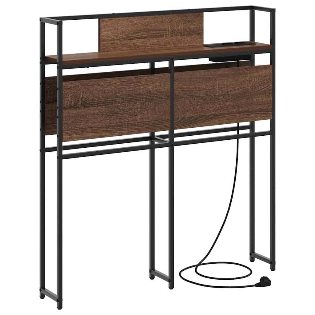 Säilytyspääty päätyllä säilytystilassa Ruskea tammi 90 cm Tekninen puu