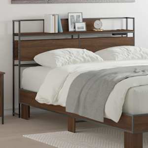 Skladiščni naslon s shranjevanjem Rjavi hrast Konstruiran les