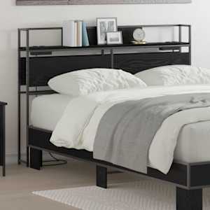 Skladiščni naslon s shranjevanjem Črni hrast Konstruiran les