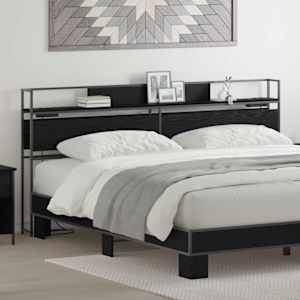 Skladiščni naslon s shranjevanjem Črni hrast Konstruiran les