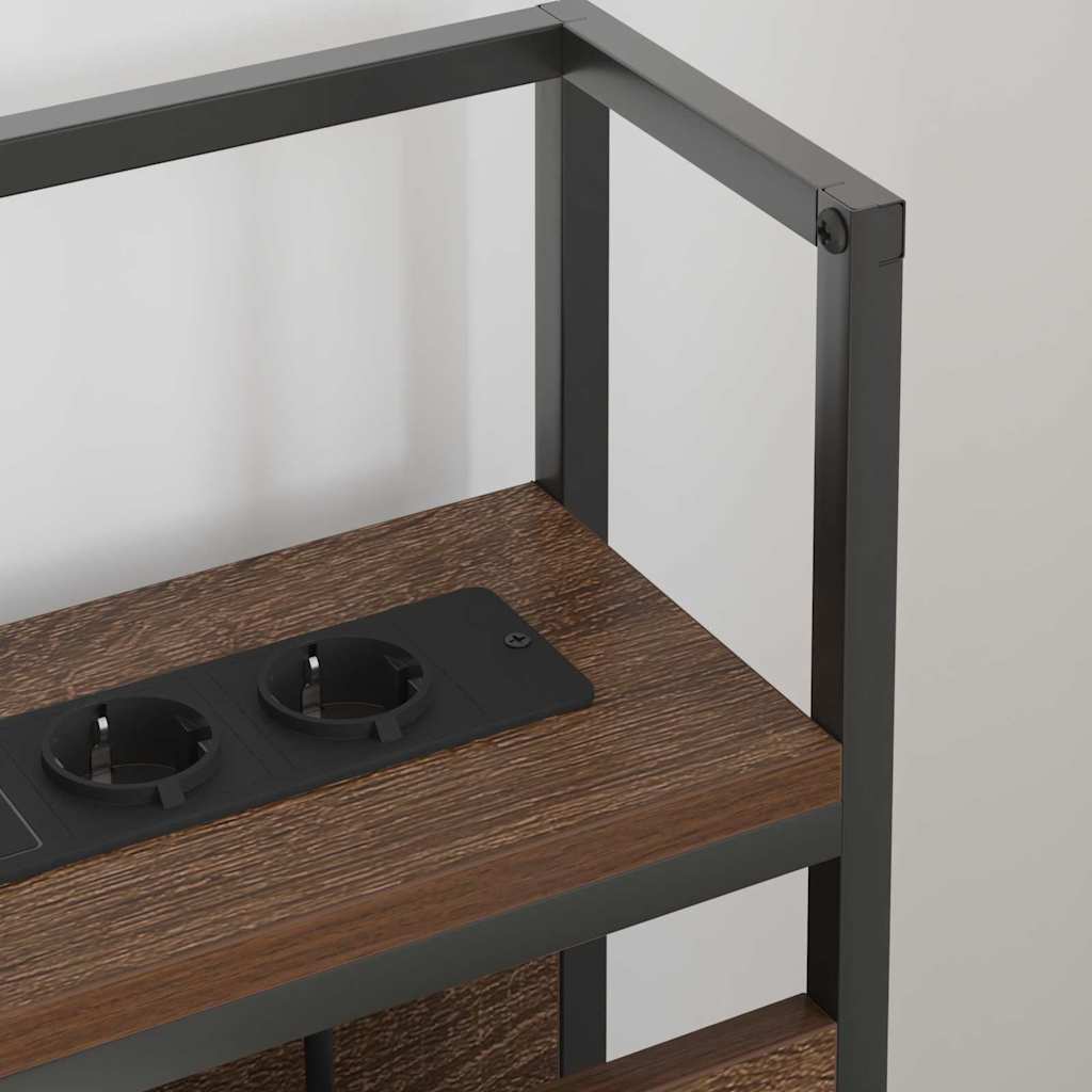 Hoiustamispeatoe riiuliga peaga Pruun tamm 200 cm Tehispuit 27 Kõik vajalik sinu aeda ja koju! Hoiustamispeatoe riiuliga peaga Pruun tamm 200 cm Tehispuit - Image 4