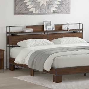 Skladiščni naslon s shranjevanjem Rjavi hrast Konstruiran les