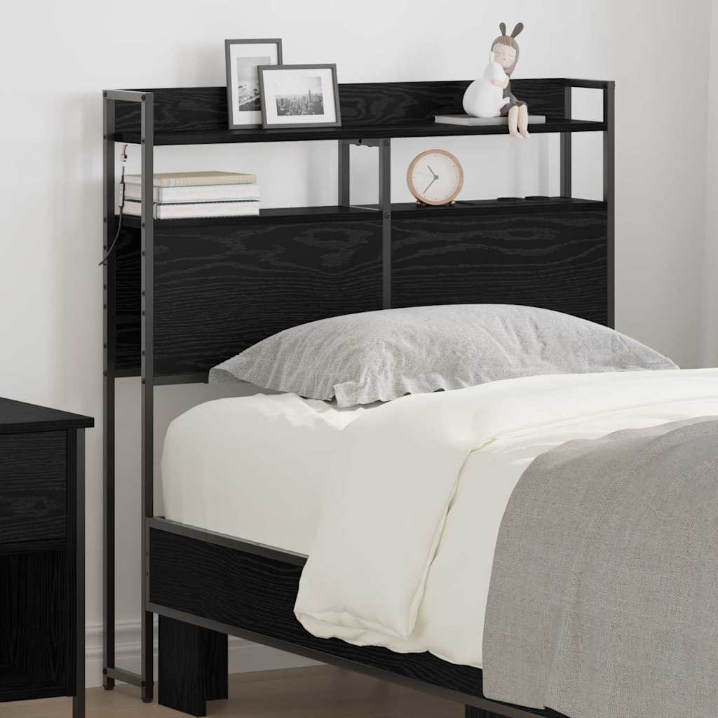 vidaXL Tăblie de depozitare cu raft Stejar negru 75 cm Lemn compozit