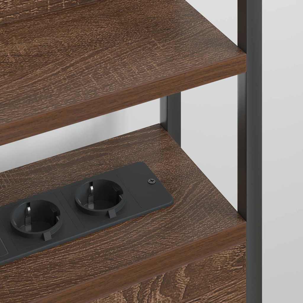 Päätylevy hyllyllä päätyllä Ruskea tammi 100 cm Tekninen puu - Image 5