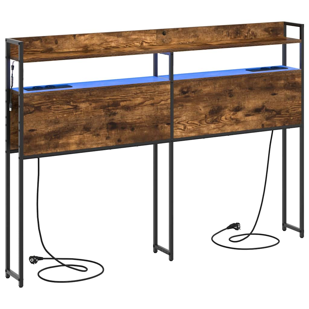 Säilytyspääty LED -nauhavalot Savutammi 140 cm Tekninen puu