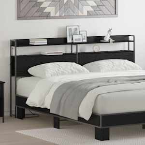 Skladiščni naslon s shranjevanjem Črni hrast Konstruiran les