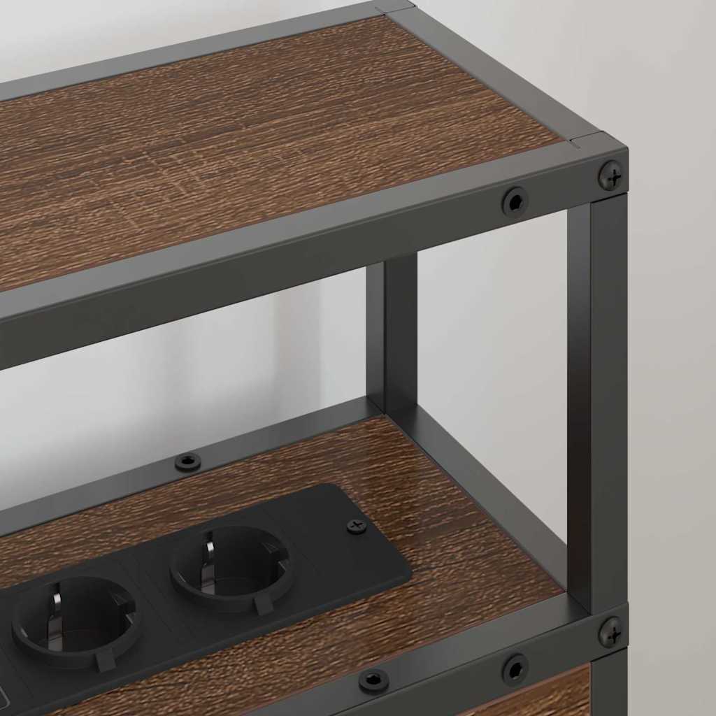 Säilytyspääty hyllyllä Ruskea tammi 100 cm Tekninen puu - Image 4