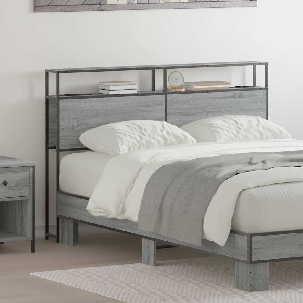 vidaXL Tăblie de depozitare Pe perete sonoma gri 120 cm Lemn compozit