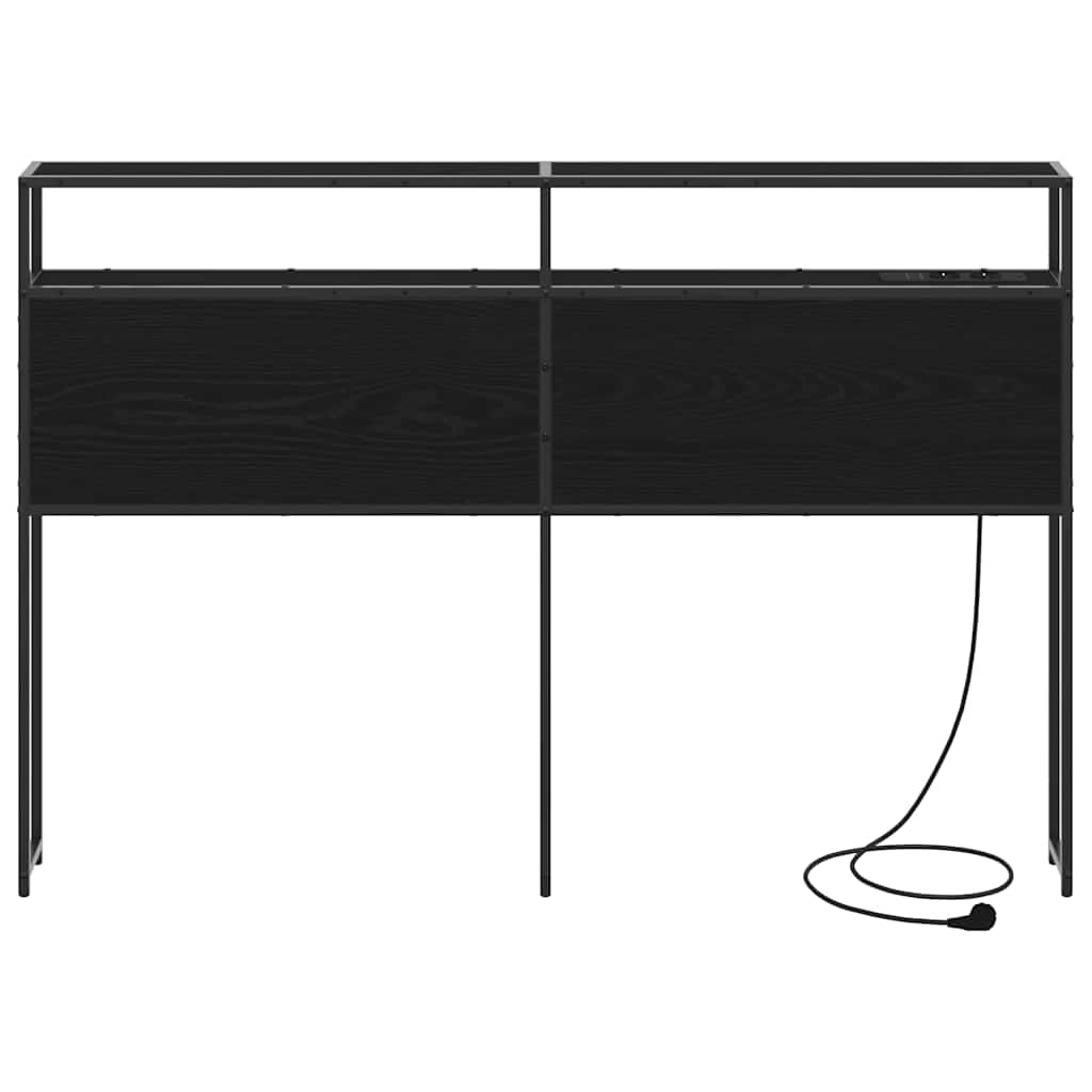 Hoiustamispeatoe riiuliga peaga Must tamm 135 cm Tehispuit - Image 5