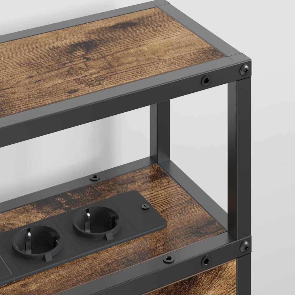 Säilytyspääty hyllyllä päätyllä Savutammi 135 cm Tekninen puu - Image 4