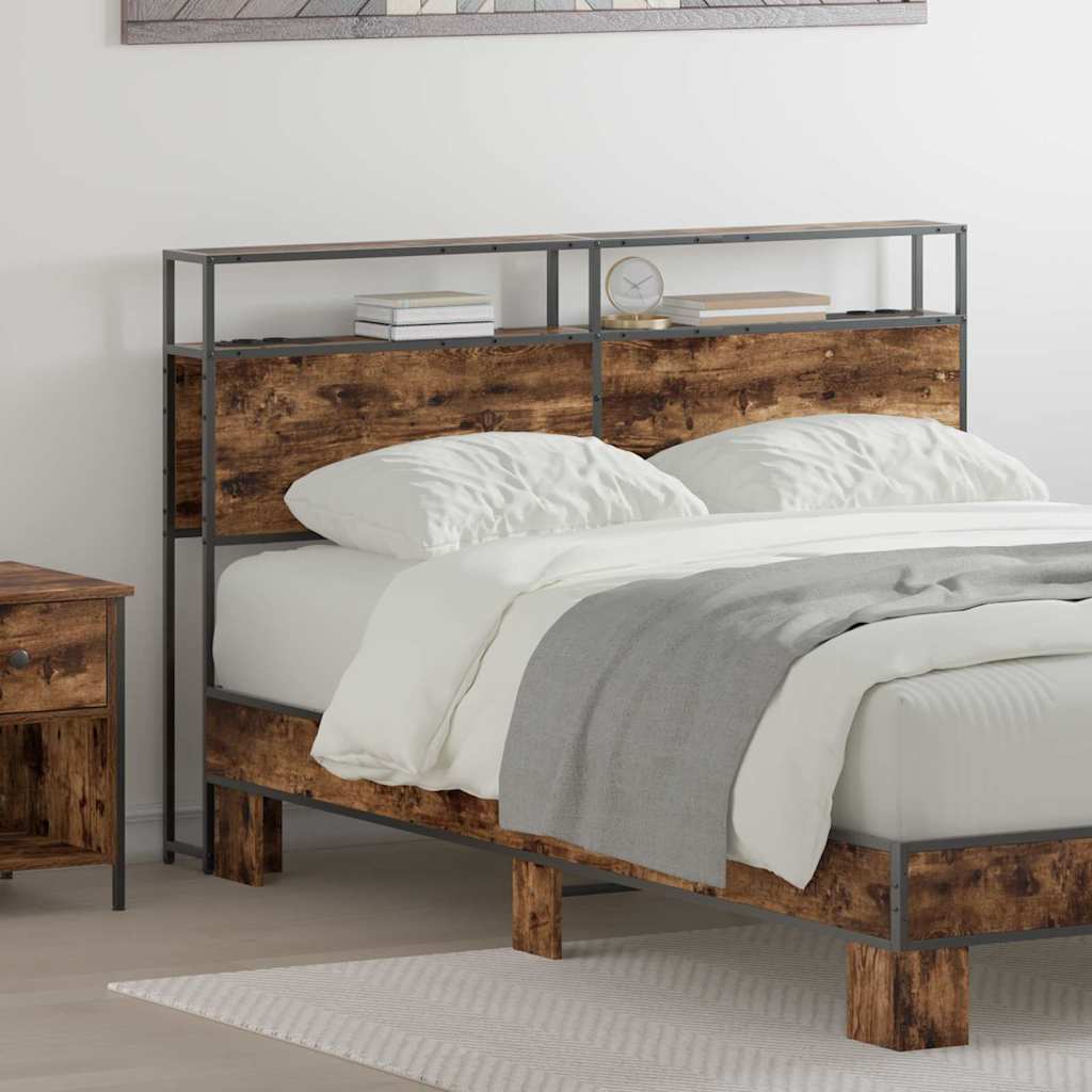 Stauraum-Kopfteil mit Kopfteil mit Speicher Rauch-Eiche 135 cm Holzwerkstoff