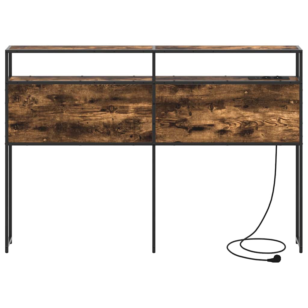 Säilytyspääty hyllyllä päätyllä Savutammi 135 cm Tekninen puu - Image 5