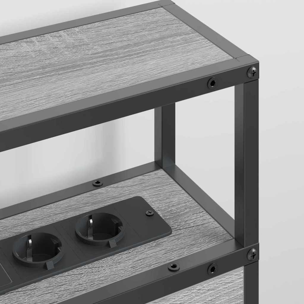 Zagłówek do przechowywania z półką Szary dąb sonoma 135 cm