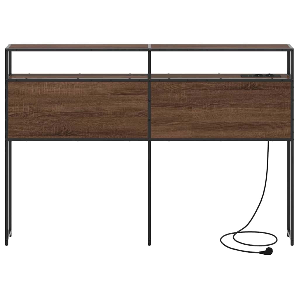 Säilytyspääty hyllyllä Ruskea tammi 135 cm Tekninen puu - Image 5